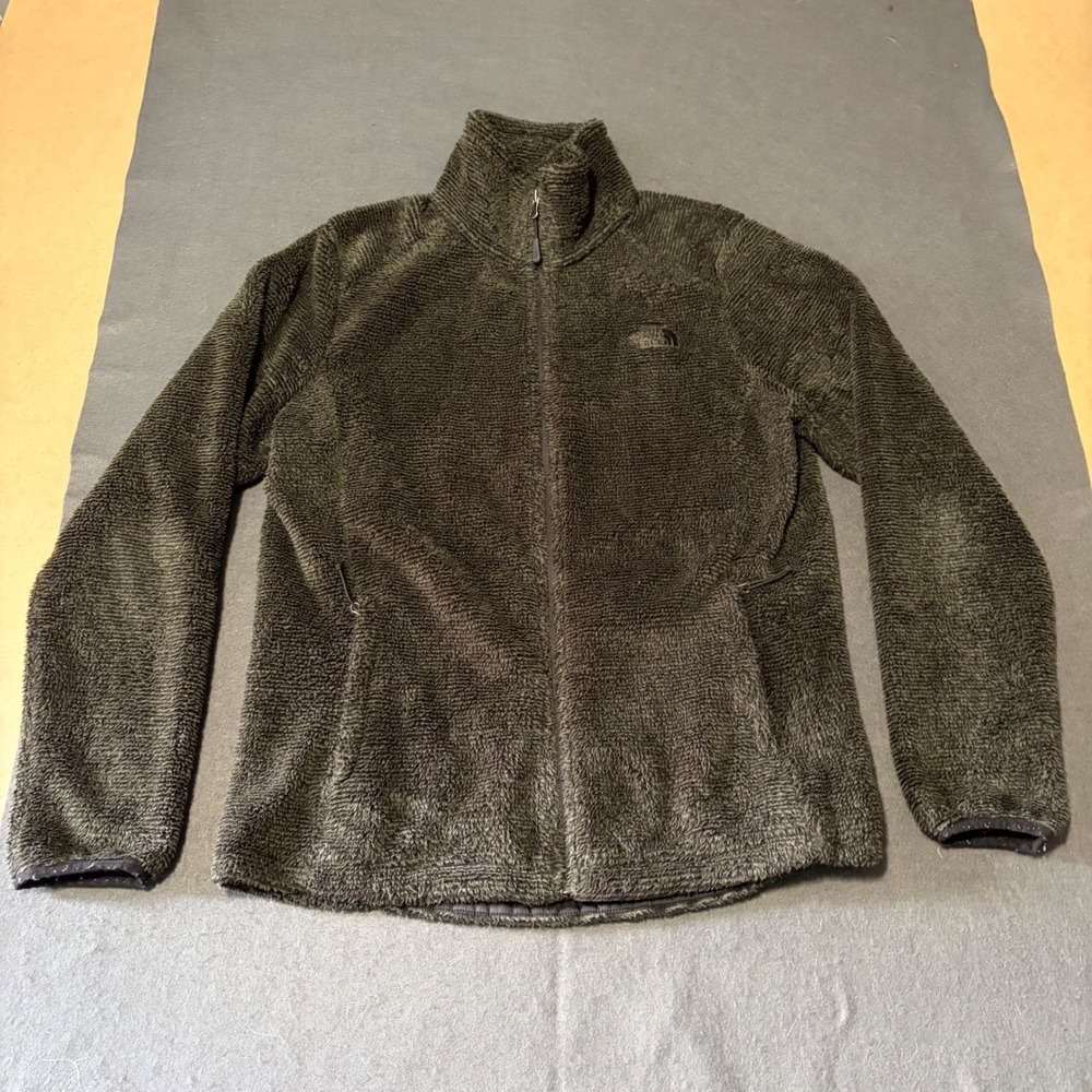 The North Face Osito Fleece Jacket Women L Black Gray Outdoors HIke Gorpcore